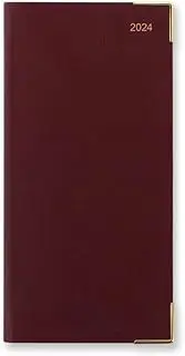Letts of London Classic Slim Portrait Week to View Appointment 2024 Diary, Burgundy