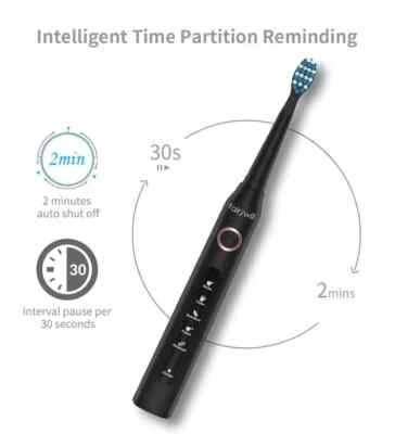 Fairywill Electric Toothbrush 8 Dupont Brush Heads USB Rechargeable Travel Case