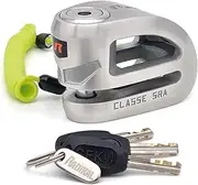 RADIKAL RK310S Premium Disc Lock Homologated SRA Premium, Lighter Design, Stainless Steel, Double Lock ø10mm/0.39in, Reminder Cable, Brake Wheel Lock for Motorcycle Scooter, Electric Bicycle, Ebike