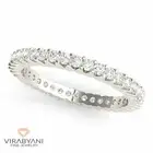 0.75 ct G-SI2 Diamond Eternity Band V Prong Infinity Diamond Ring 14K White Gold