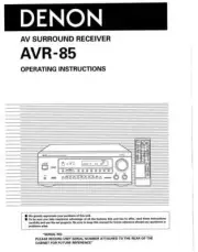 Denon AVR-85 Receiver Amplifier Owners Manual