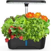 ScienGarden Herb Garden Kit Indoor Hydroponics Growing System, Indoor Gardening System with 3 Modes Grow Light, Automatic Timer, Quiet Pump, Height Adjustable 6 Pods Plant Germination Kit