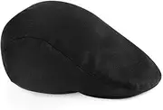 [Beechfield] Unisex Vintage Flat Cap/Headwear (UK Size: L/XL) (Black)