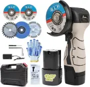 Lightweight Cordless Angle Grinder, 19500rpm, 2x 2000mAh Batteries & Accessories