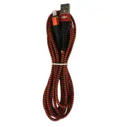 USB Durable nylon Mermaid Black Red Charger Cable For iphone ipad - 3m