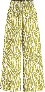 [PRETTYGARDEN] Women's 2025 Summer Flowy Wide Leg Palazzo Pants Dressy Casual Elastic High Waisted Pockets Boho Beach Trousers