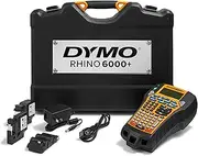 DYMO Rhino 6000 Industrial Label Maker, Computer Connected Label Maker with Hard Carry Case, 1 Vinyl Tape Cassette, 1 Flexible Nylon Tape Cassette and Rechargeable Lithium Ion Battery