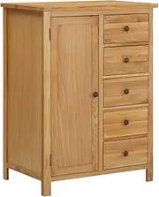 Wardrobe Small A Storage Cabinet Free Standing Closet Wardrobe Bedroom Armoires with with 1 Door, 1 Built-in Wooden Hanging Rod and 5 Drawers for Home and Office