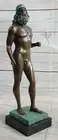 Rare Vintage Art Deco Greek God Bronze Sculpture Statue Signed Milo Poseidon Nep