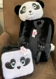 JUSTICE PANDA CRITTER SEQUINS BACK-PACK/LUNCHBOX SET SUPER CUTE!!