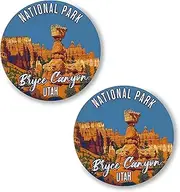 [No Thorns Media] Bryce Canyon National Park Utah 2 Pack Pinback Buttons 2.25" Fun Pins for Clothes, Backpacks, Hats, and Jackets - Cartoon, Retro, Punk Style Lapel Badges, Slogans, and Party Pins ID45000, Metal, no