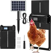 Pet Scene Automatic Chicken Coop Door, Solar Auto Chicken Coop Door Opener Timer Light Sensor Cage Closer Hen House Poultry Pet Security Control Kit