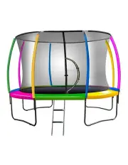 [Kahuna] 10 Ft Trampoline With Rainbow Safety Pad Mat Ladder Net