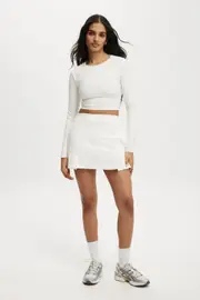 [Body] Body - Ultra Soft Fitted Pleat Skirt - Coconut milk 2XL COCONUT MILK