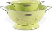 Metal Colander 2 Pack, Strainer Bowel with Handles 2Qt & 6Qt Powder Coated Solid