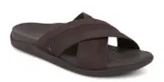 Vionic Tide Slide Chocolate Comfort Sandal Cross Slide Men's US sizes 7-14 NEW!!
