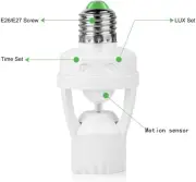 Screw In Motion Detector Detection Adapter Fixture Light Outlet Socket Plug