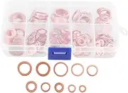 HEALEEP 1 Set Washer Assortment Oil Drain Plug Gasket Kit with Ring Design for Automotive Plumbing and Machinery Applications Durable Crush Washers for Secure Sealing