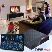 T95 MAX+ 64GB 8K HDR Bluetooth Dual WiFi Android TV Box+Color Backlit Keyboard