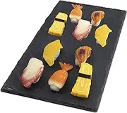 4 Pcs Sushi Plates Set, 40 x 20 cm (15.7 x 7.8 in) Slate Rectangular Sushi Serving Tray Plates, Stone Rock Style Cheese Board Platter