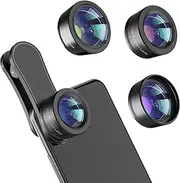 Jarttarn 3 in 1 Phone Lens Kit - 198° Fisheye + Macro + 120° Wide Angle, Clip-on for iPhone, Samsung & Android