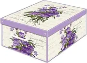 Kanguru Decorative Storage Box with Handles and Lid Collection Violette, Fragrant Violet, Large