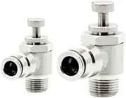 6PCS All Copper Nickel-Plated Quick Plug Trachea Pneumatic SL4/6/8/10/12mm Cylinder Speed Valve Throttle Valve External Thread (Color : SL8-04)