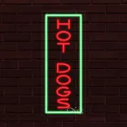 NEW "HOT DOG" w/BORDER VERTICAL 30x12x1 INCH LED FLEX WINDOW INDOOR SIGN 31572