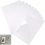 10 Pieces White Picture Mounts, Photo Mounts 7x5 Inch Picture Mats for 5x4 Inch Image Photo Frames Inside Aperture Card to fit for Graduation Photos Posters Prints Artworks
