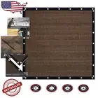 Stylish Mocha Sun Shade Cloth Privacy Screen 10x10 FT for Outdoor Relaxation