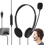 Over Ear Headset with Microphone | USB Over Ear Computer Game Headset,Stable and Comfortable Over Ear Headphones High-Quality Sound, Wired Computer Accessories for Game, Computer