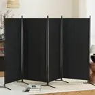 Room Divider 4 Panels Fabric Folding Privacy Portable Screen Shelf Dividers