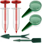 Mini Seed Spreader Set, Mini Sowing Seed Dispenser, Small Garden Seed Planter Tool, Hand-held Manual Seed Spreader with Seedlings Dibber and Widger Set for Tiny Seeds (B)