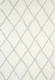Moroccan Lattice Geometric Silver Rug