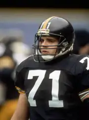 Offensive lineman Emil Boures Pittsburgh Steelers looks on from th- Old Photo 1