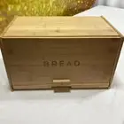 Bambula Bamboo Bread Box With Slide Out Cutting Board And Knife