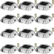 12-Pack Ultra-Bright Solar Driveway Lights, Waterproof & Durable for Outdoors