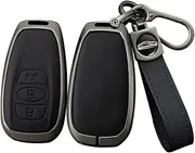 ontto Alloy Leather Key Fob Cover Fit for Subaru Ascent Forester WRX Crosstrek Impreza Outback Legacy Remote Key Shell case keyring Key holder bag keychain accessories