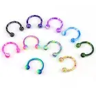 10x Stainless Steel Horseshoe Bar Lip Nose Septum Ear Ring Stud Piercing Ball&JF