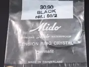 Ref#51/2 Black Tension Ring Mido Waterprf Permafit 30.90mm Vintage Watch Crystal