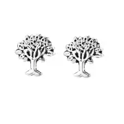 925 Sterling Silver Dainty Tree Of Life Oxidised Lucky Stud Earrings Girl Women