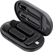 Wirel Clip-on Microphone Wirel Mic Receiver and 2 Transmitters with Charging Box for Type-C Mobile Phone Rechargeable Microphone with Windscreen for View Live Multicolor48 2 Transmitters & 1 Receiver