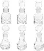 LRXIYODE 6Pcs Transparent Wine Decanter Elegant Whiskey Liquor Bottle Dispenser for Wine Parties and Celebrations Stylish Aeration Design