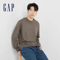 在飛比找蝦皮商城優惠-Gap 男裝 Logo純棉圓領長袖T恤-亞麻棕(810626