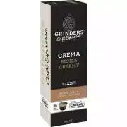 Grinders Coffee Caffitaly Capsules Crema Rich & Creamy 10 Coffee Pods