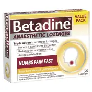 Betadine Anaesthetic Lozenges (Honey & Lemon) X 36