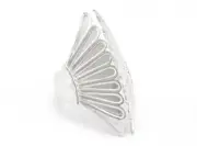 Wings Hammered Ring Adjustable Shiny silver plated brass 6-9 us size 4819