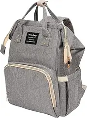 Nappy Bag Backpack for Mum - Large Grey - 10 Pockets, Lightweight, Versatile, and Spacious Baby Diaper Bag and Pram Bag - Mummy Bag Backpack