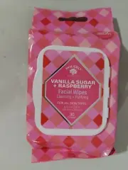 Bolbero Vanilla Sugar + Raspberry Facial Wipes Cleansing + Purifying - 30 Count