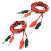 2 Pcs Clip to Banana Plug Multimeter Test Lead Black Red 1m X5X27266